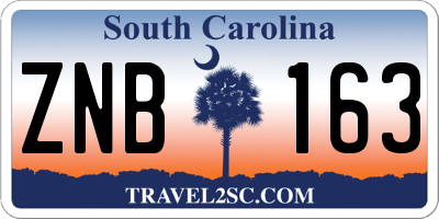 SC license plate ZNB163