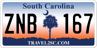 SC license plate ZNB167