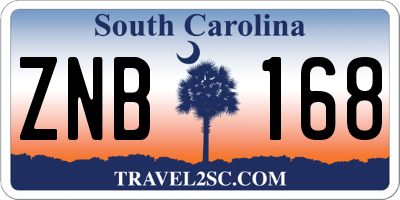 SC license plate ZNB168