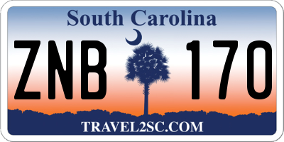 SC license plate ZNB170