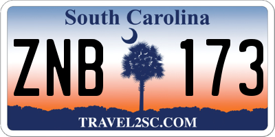 SC license plate ZNB173