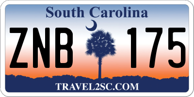 SC license plate ZNB175