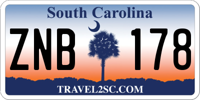 SC license plate ZNB178