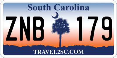 SC license plate ZNB179