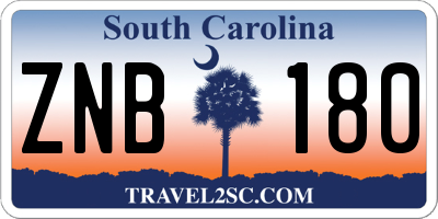 SC license plate ZNB180
