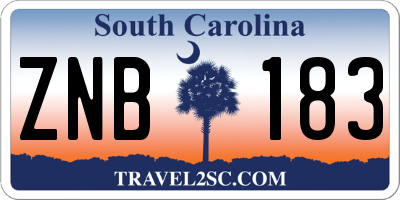 SC license plate ZNB183