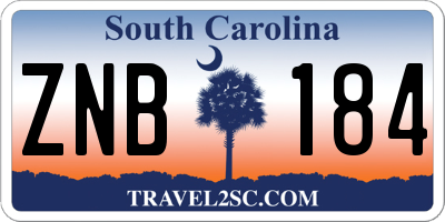 SC license plate ZNB184