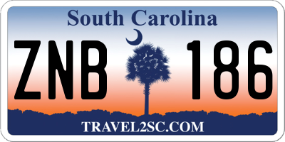 SC license plate ZNB186