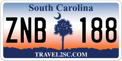 SC license plate ZNB188