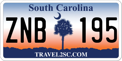 SC license plate ZNB195