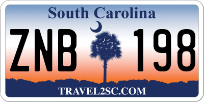 SC license plate ZNB198