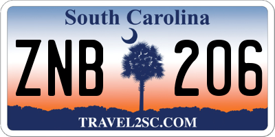 SC license plate ZNB206