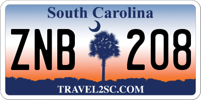 SC license plate ZNB208