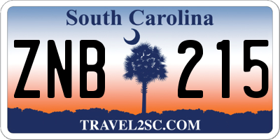 SC license plate ZNB215
