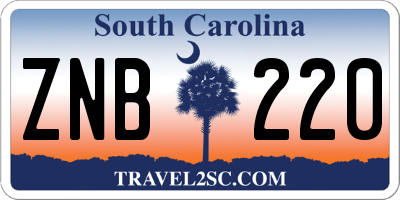 SC license plate ZNB220