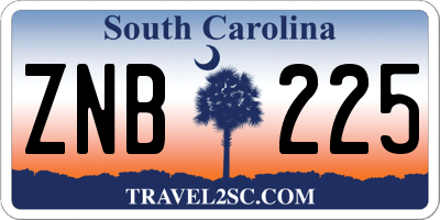 SC license plate ZNB225
