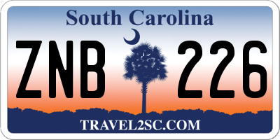 SC license plate ZNB226