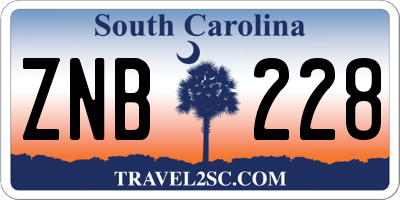 SC license plate ZNB228