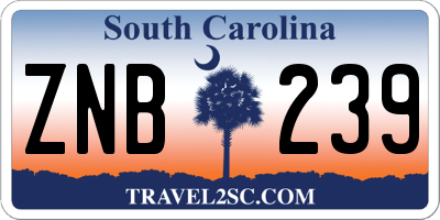 SC license plate ZNB239