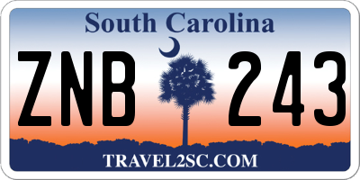 SC license plate ZNB243