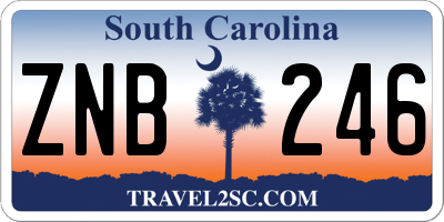 SC license plate ZNB246