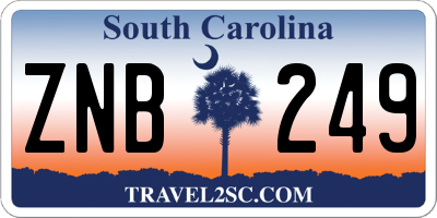 SC license plate ZNB249