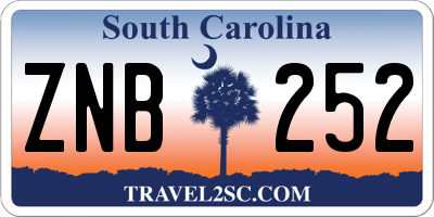 SC license plate ZNB252
