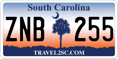 SC license plate ZNB255