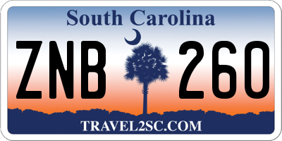 SC license plate ZNB260