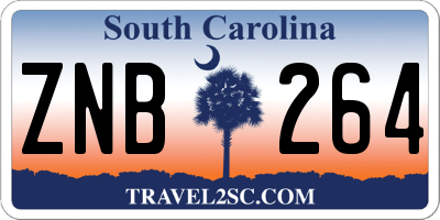 SC license plate ZNB264