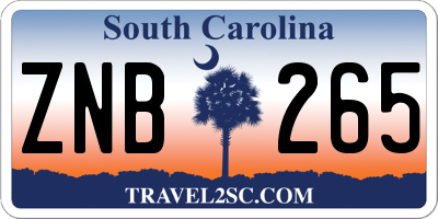 SC license plate ZNB265