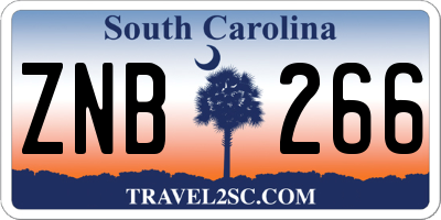 SC license plate ZNB266