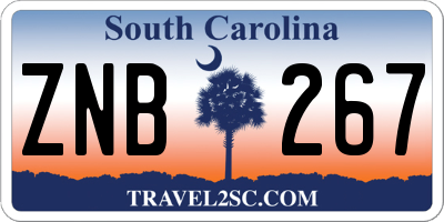 SC license plate ZNB267