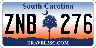 SC license plate ZNB276