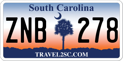 SC license plate ZNB278
