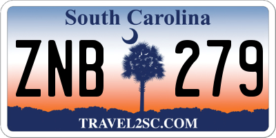SC license plate ZNB279