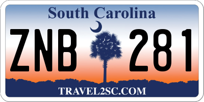 SC license plate ZNB281
