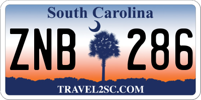 SC license plate ZNB286