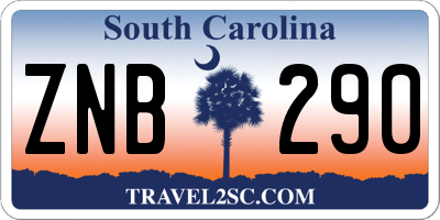 SC license plate ZNB290