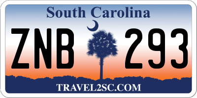 SC license plate ZNB293