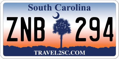 SC license plate ZNB294