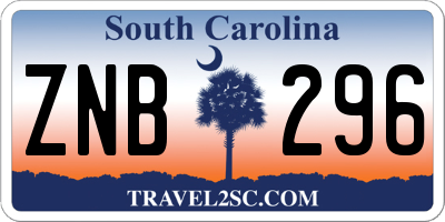 SC license plate ZNB296