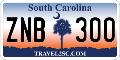 SC license plate ZNB300