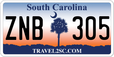 SC license plate ZNB305