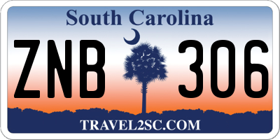 SC license plate ZNB306