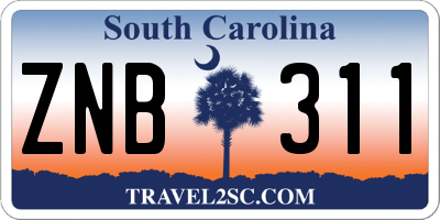 SC license plate ZNB311