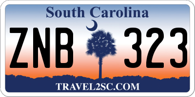 SC license plate ZNB323