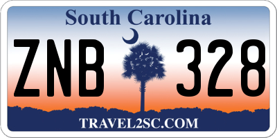 SC license plate ZNB328