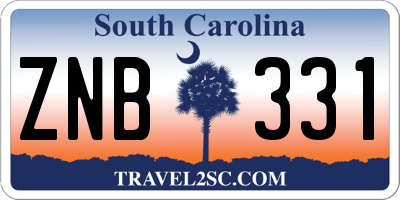 SC license plate ZNB331