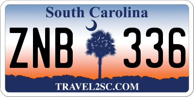 SC license plate ZNB336